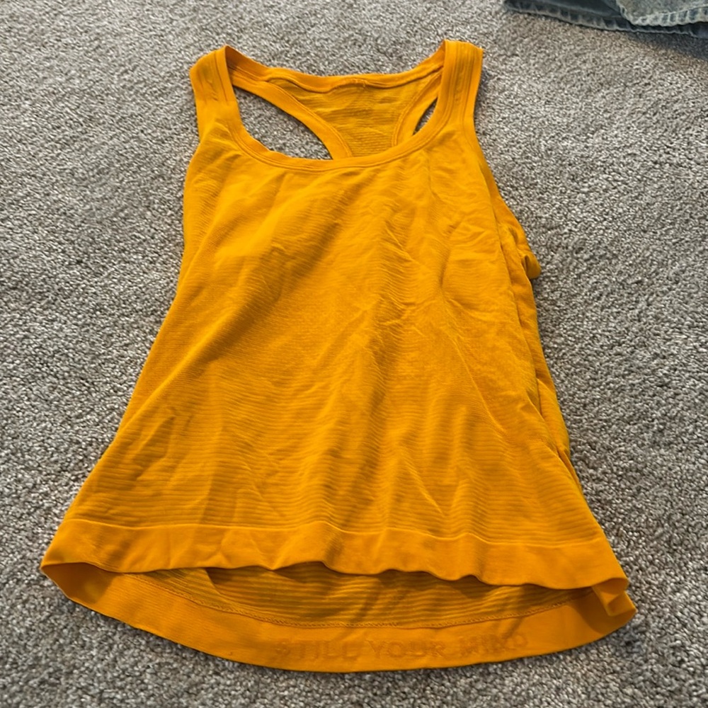 Lululemon Orange Racerback Swiftly Tank